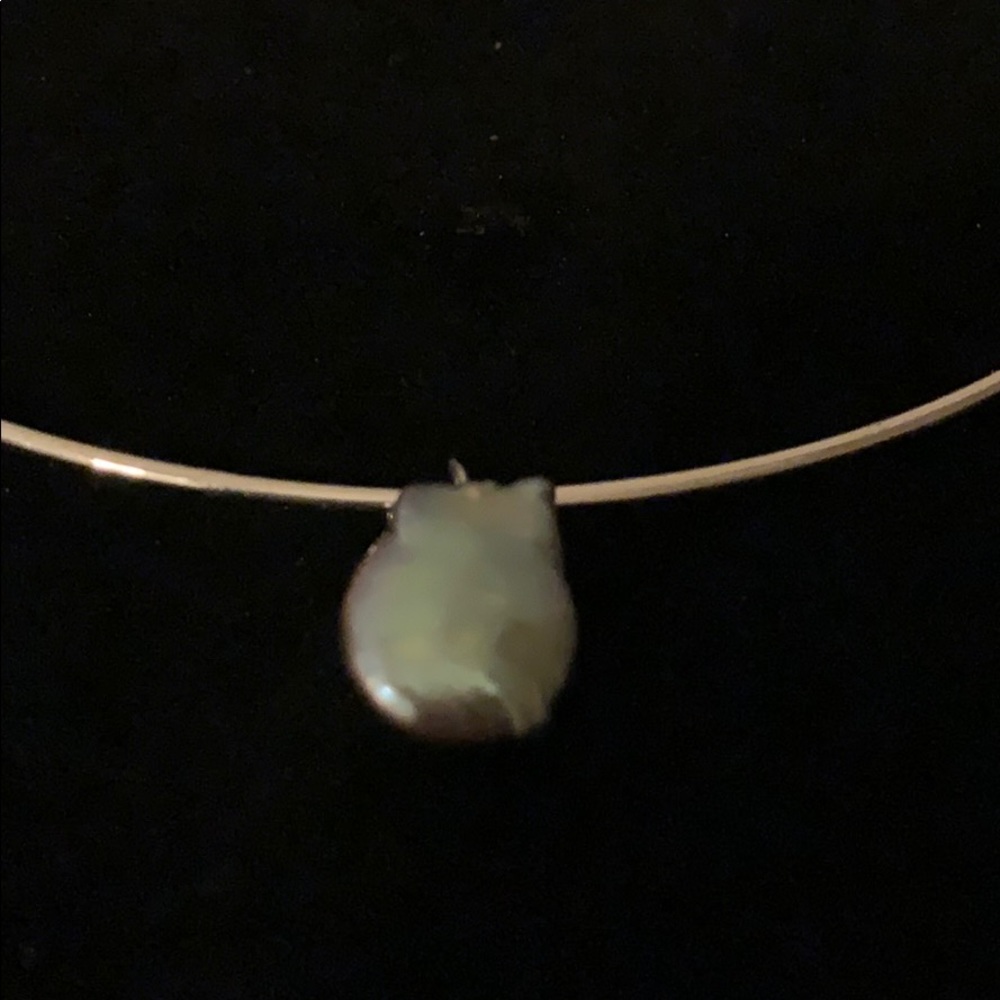 Large Tahitian black pearl necklace